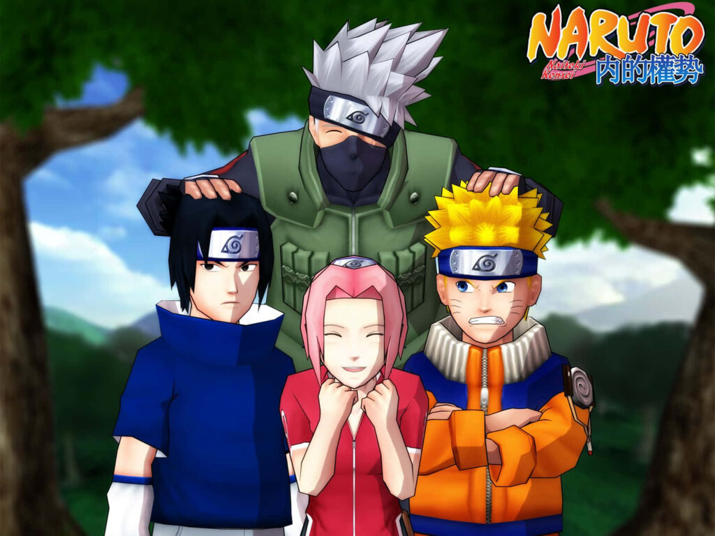 Naruto's Squad Unites: Epic Team 7 Artwork for Desktop Background Wallpaper