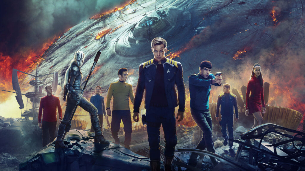 Dynamic Star Trek Crew Wallpaper: Intense Starship Adventure Scene