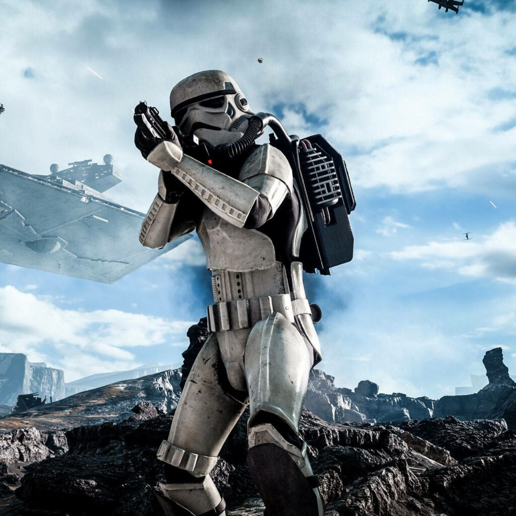 Dynamic Star Wars Battlefront Wallpaper: Action-Packed Stormtrooper Scene