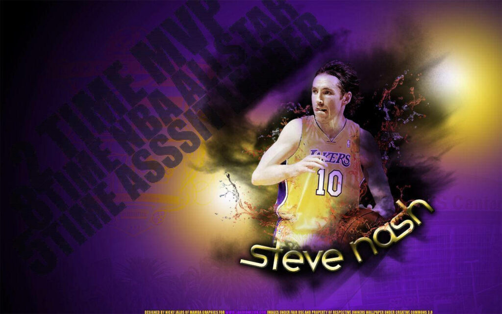 Dynamic Steve Nash Wallpaper: MVP Energy & 3D Basketball Tribute