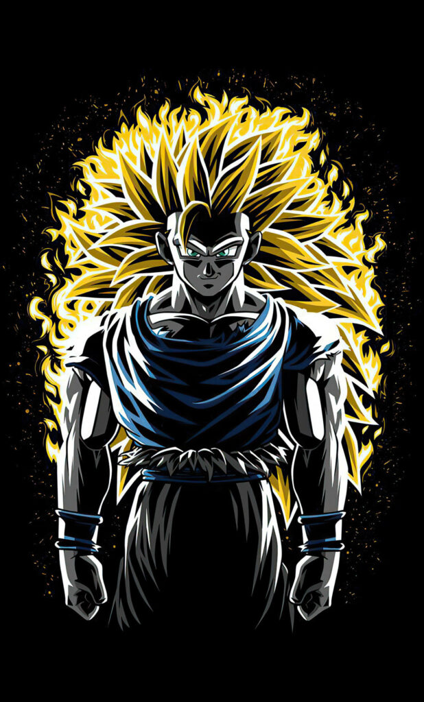Super Saiyan Wallpaper: Glowing Golden Hair & Intense Aura Background