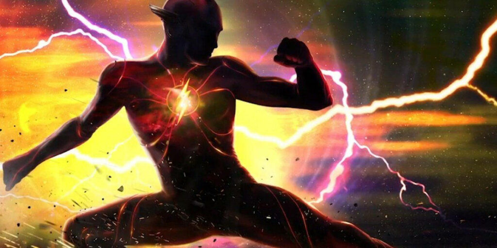 Electrifying Superhero Wallpaper: Action-Packed with Lightning Effects
