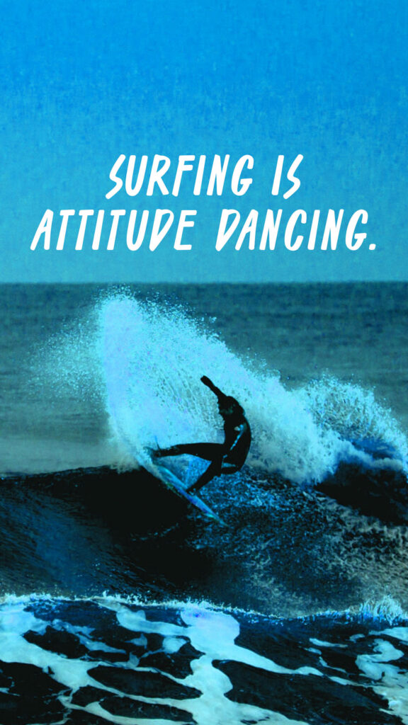 Surfing Is Attitude Dancing: Rider Conquers Waves in Blue Ocean Wallpaper