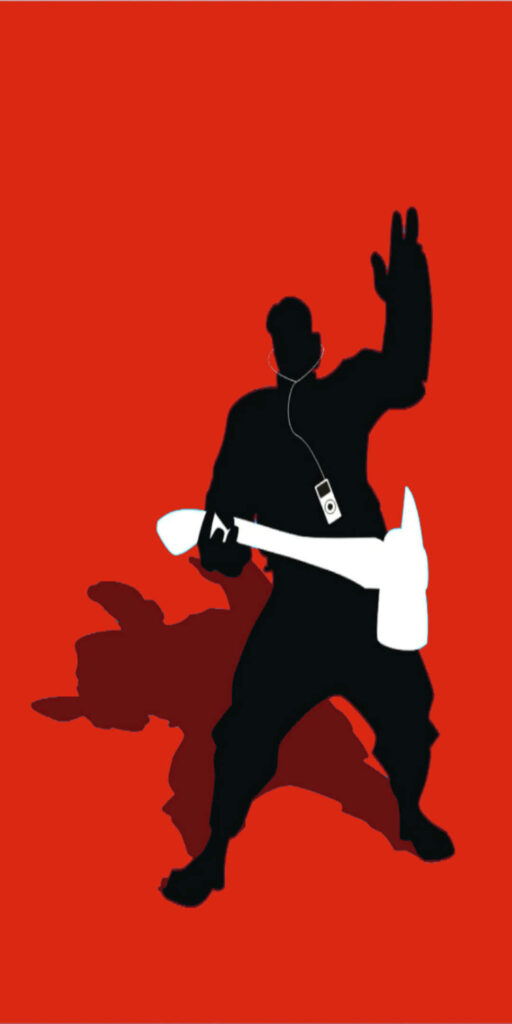 Dynamic Pyro Silhouette Vector Artwork - Bold Red Wallpaper