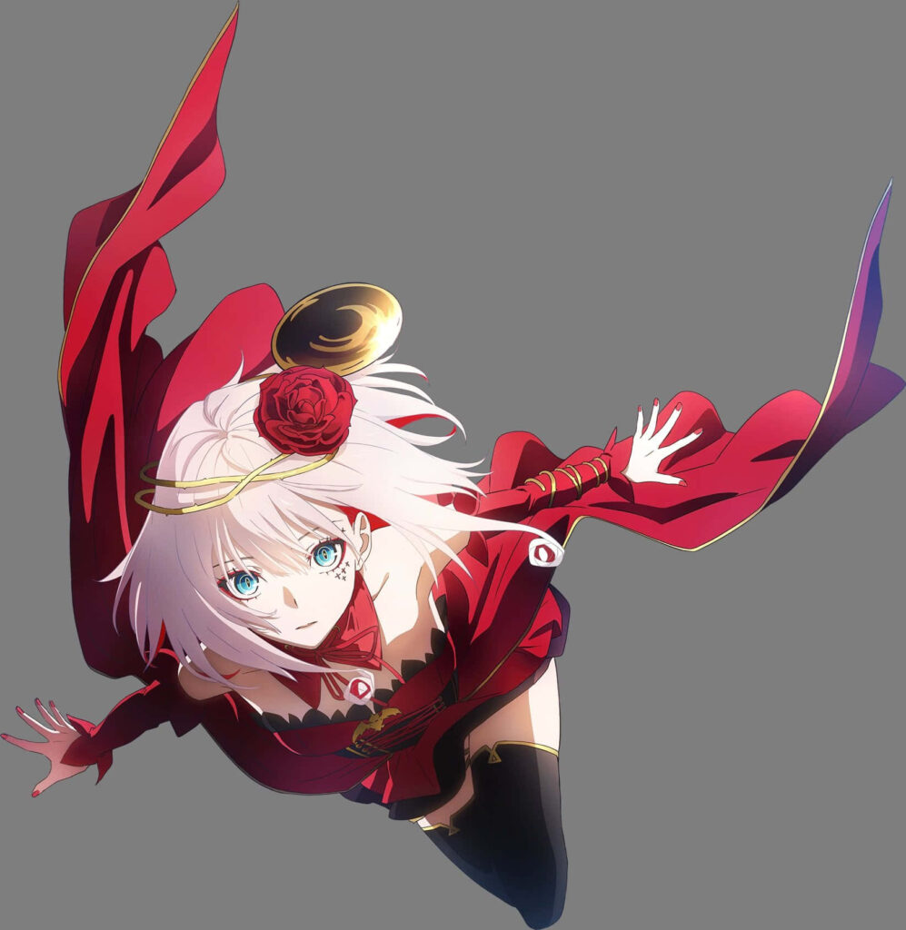 Dynamic Takt Op. Destiny Wallpaper: Mid-Flight Character in Action