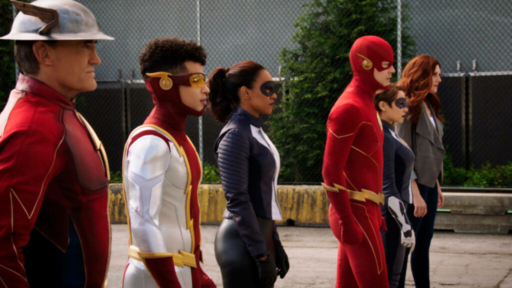 Dynamic The Flash Wallpaper: Superheroes Ready for Action