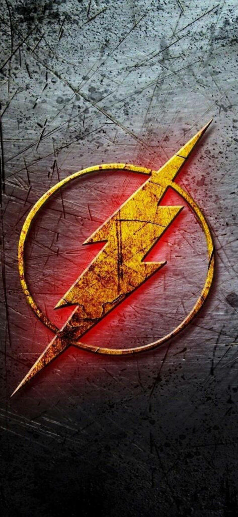 Bold iPhone Wallpaper: The Flash Logo with Yellow Lightning Bolt