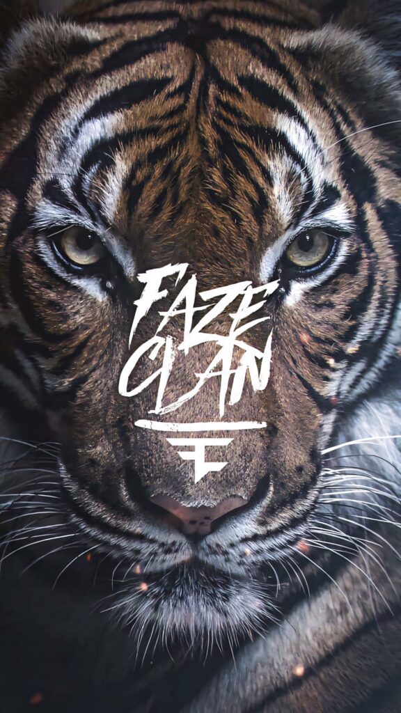 Fierce Tiger Wallpaper with FaZe Clan Logo: Power & Focus