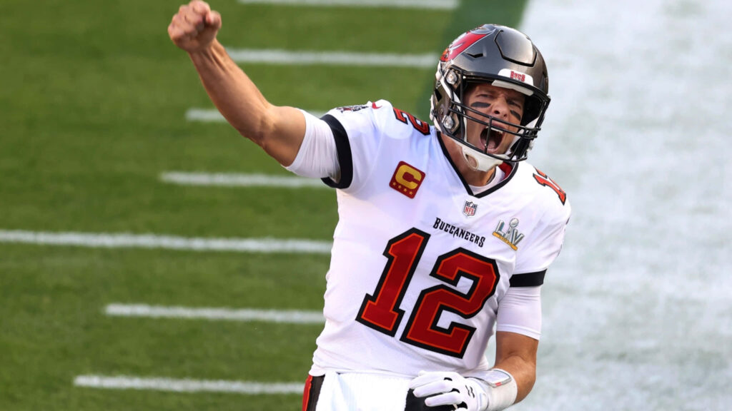 Vibrant Tom Brady Wallpaper: Buccaneers Celebration on the Field