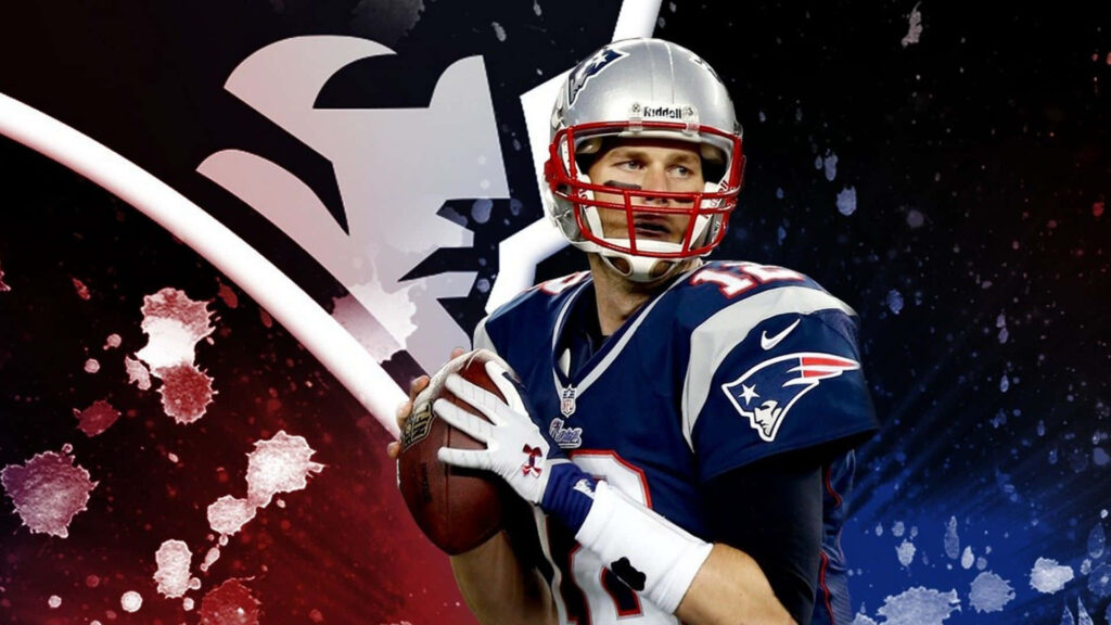 Dynamic Tom Brady Wallpaper: Football GOAT in Action - Vibrant Design