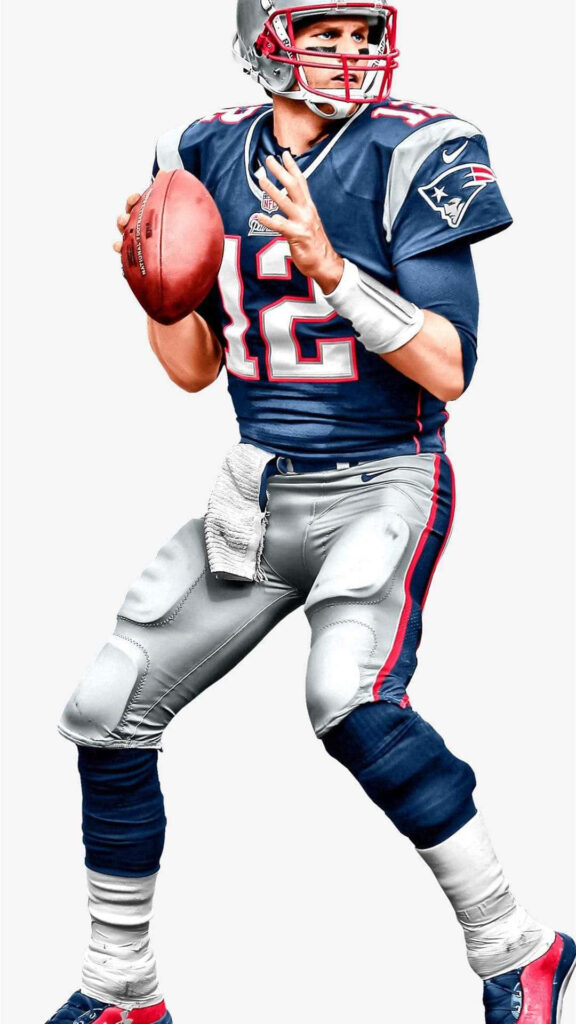 Dynamic Tom Brady Wallpaper: Iconic Quarterback Action Background