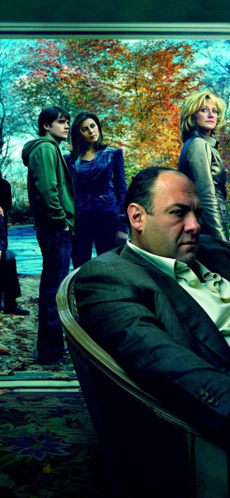 Dynamic Sopranos Wallpaper: Tony & Family in Autumn Foliage