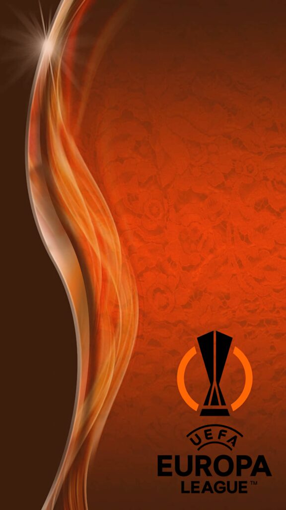UEFA Europa League wallpaper with orange brown abstract waves lace texture and official logo