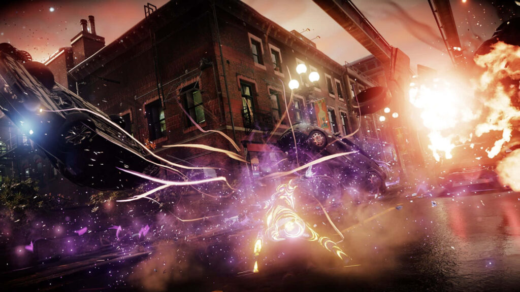 Action-Packed Urban Wallpaper: Explosions & Supernatural Energy