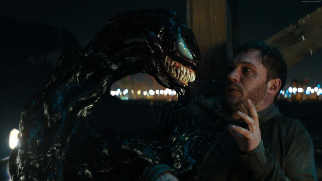 Intense Venom Movie Wallpaper: Eddie's Dramatic Confrontation