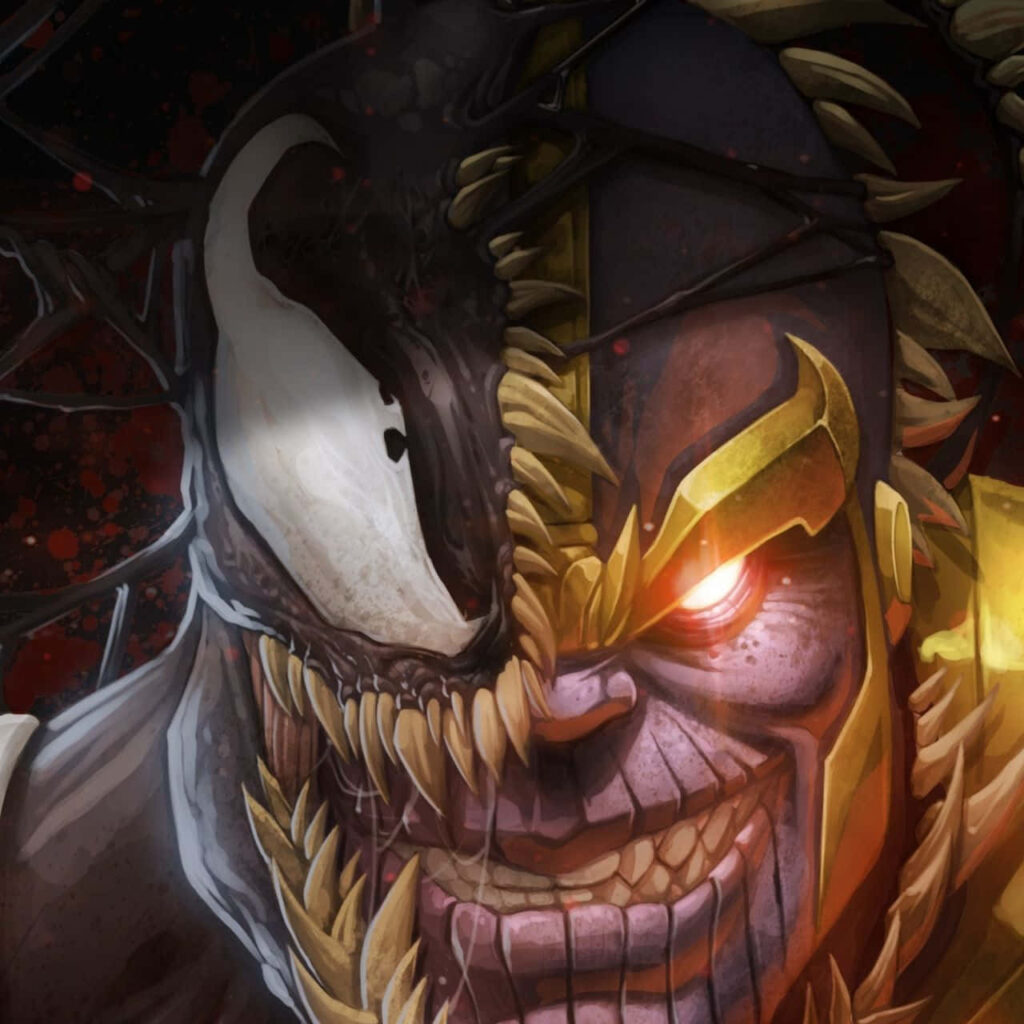 Epic Venom & Thanos iPad Wallpaper - Gritty Marvel Art Background