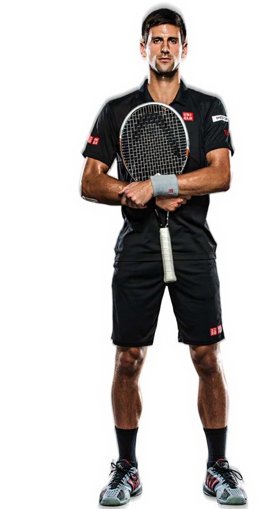 Dynamic Wallpaper of Novak Djokovic in Focused Tennis Stance