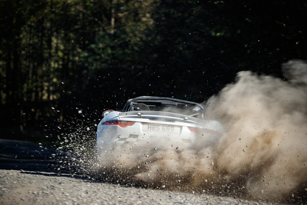 Jaguar F-Type Drifting on Rally Track - Dynamic Wallpaper