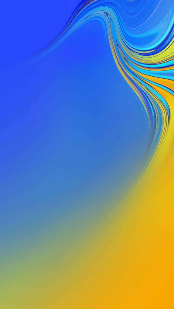 Vibrant Blue & Yellow Wave Wallpaper - Dynamic Gradient Design