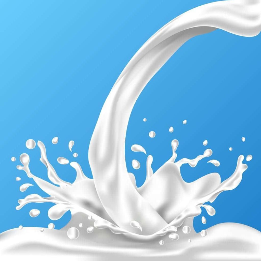Dynamic white milk splash flowing smoothly on vibrant blue background high contrast design Wallpaper