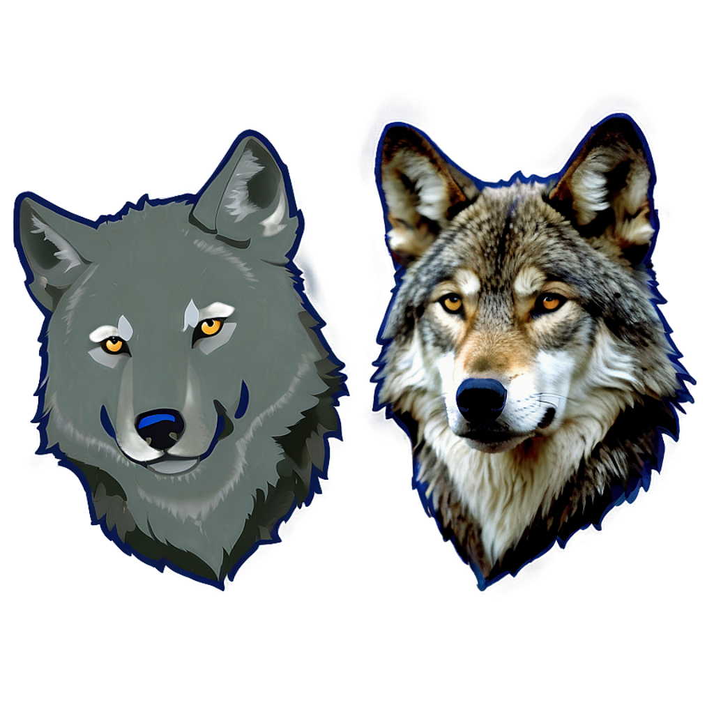 Stunning Wallpaper: Artistic & Realistic Wolves in Striking Contrast