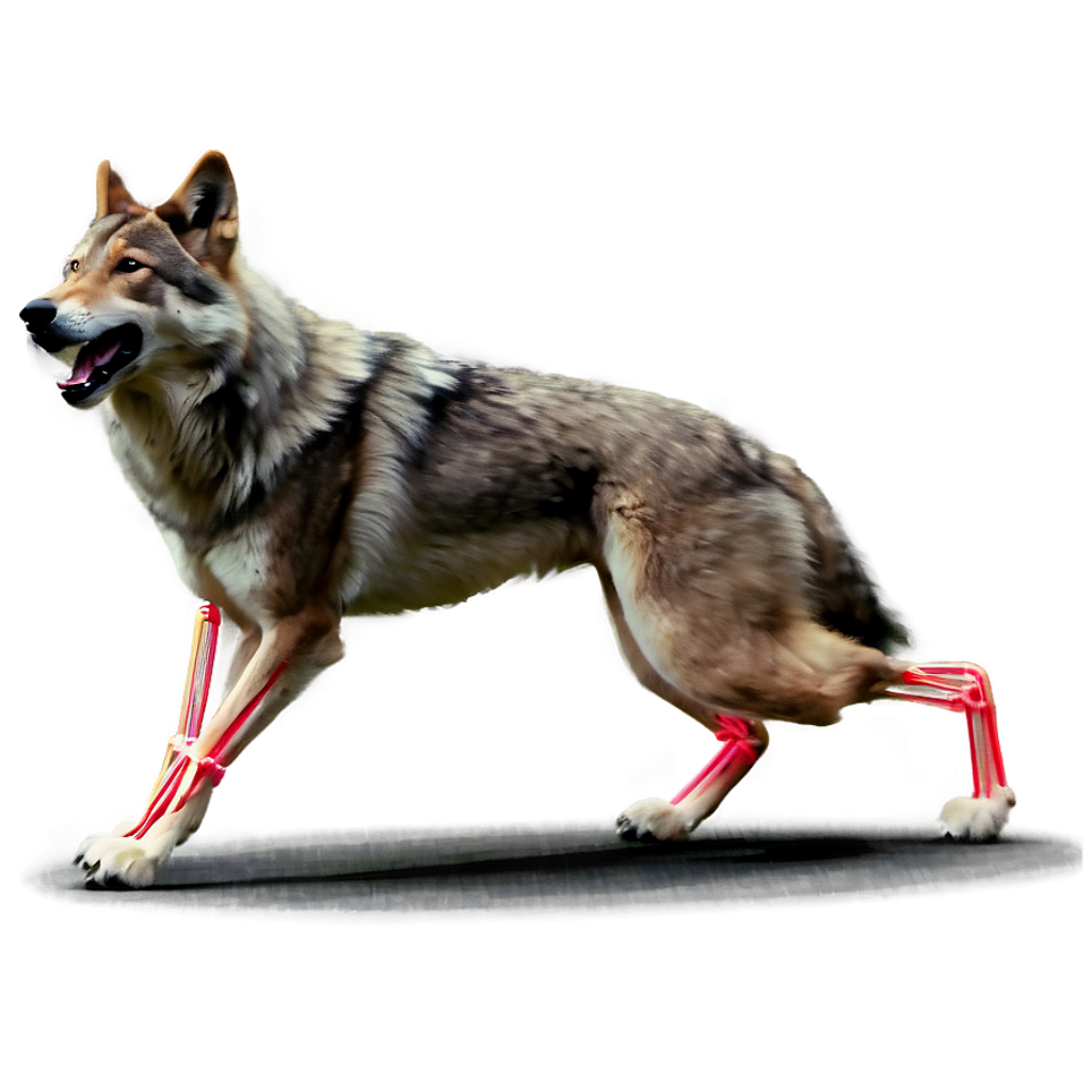 Dynamic Wolf Wallpaper with Motion Capture Lines & Striking Visuals