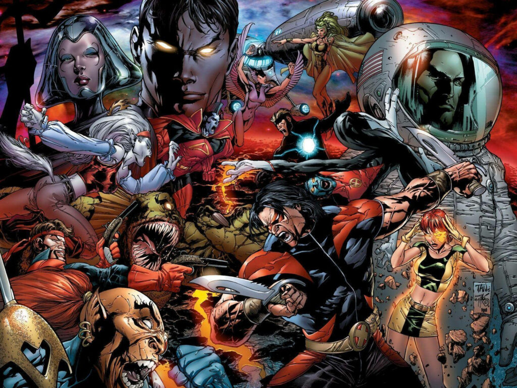 Epic X-Men Digital Art Wallpaper: Marvel Heroes in Action