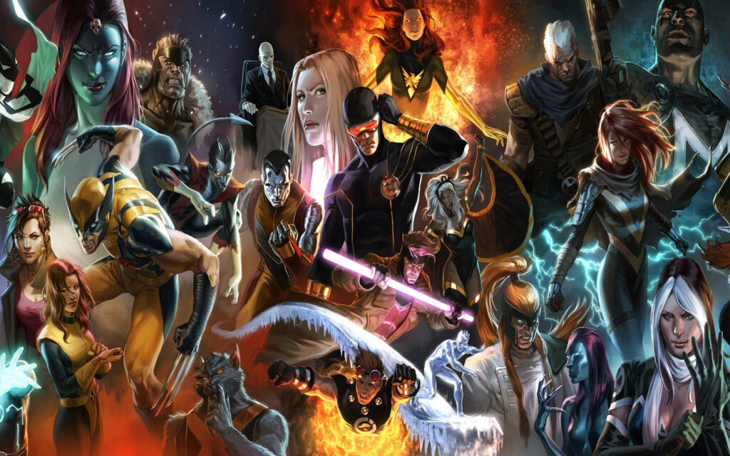 Dynamic X-Men Superheroes & Villains Wallpaper Background