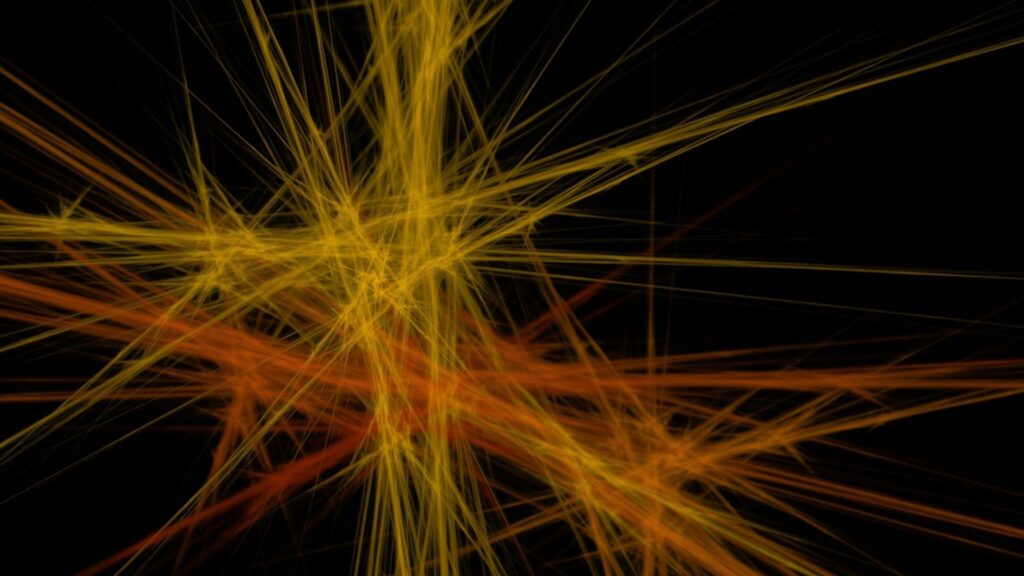 Dynamic Yellow & Orange Stripes Wallpaper on Dark Background