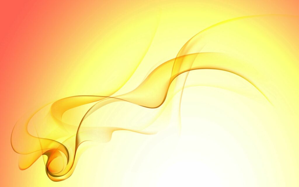 Dynamic Yellow Wavy Lines Wallpaper: Elegant Flowing Smoke Design