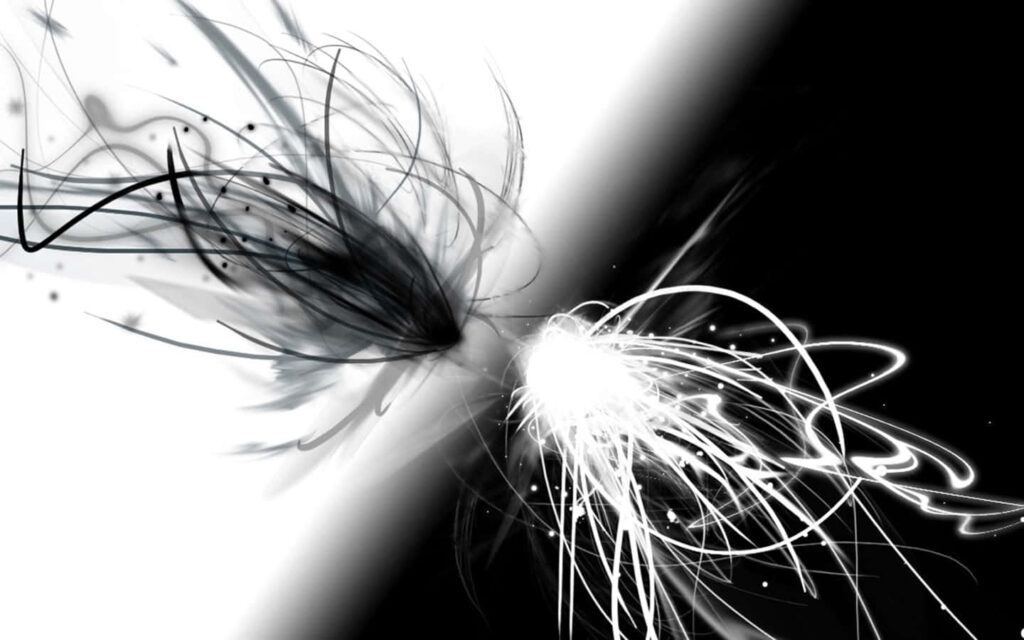 Dynamic Black & White Yin Yang Abstract Wallpaper Background