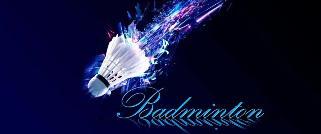 Badminton-Shuttlecock in Blue Abstract Background Wallpaper