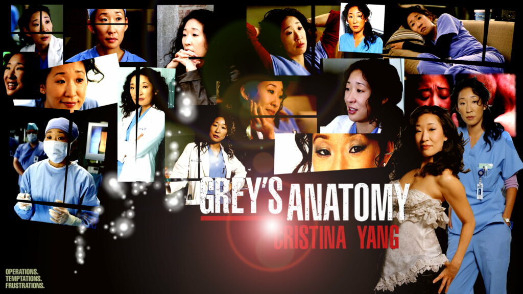 The Fierce and Focused Cristina Yang: A Brilliant Portrayal by Sandra Oh in Grey's Anatomy Wallpaper