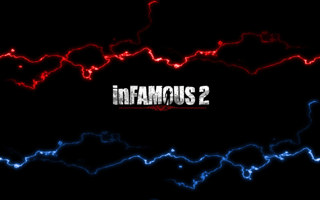 inFAMOUS 2 Wallpaper: Bold Lightning Effects in Dark Background