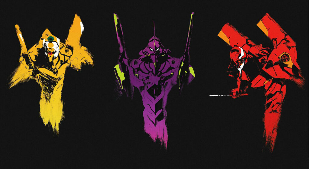 Guardians of Humanity: A Stunning Neon Genesis Evangelion Tribute Wallpaper