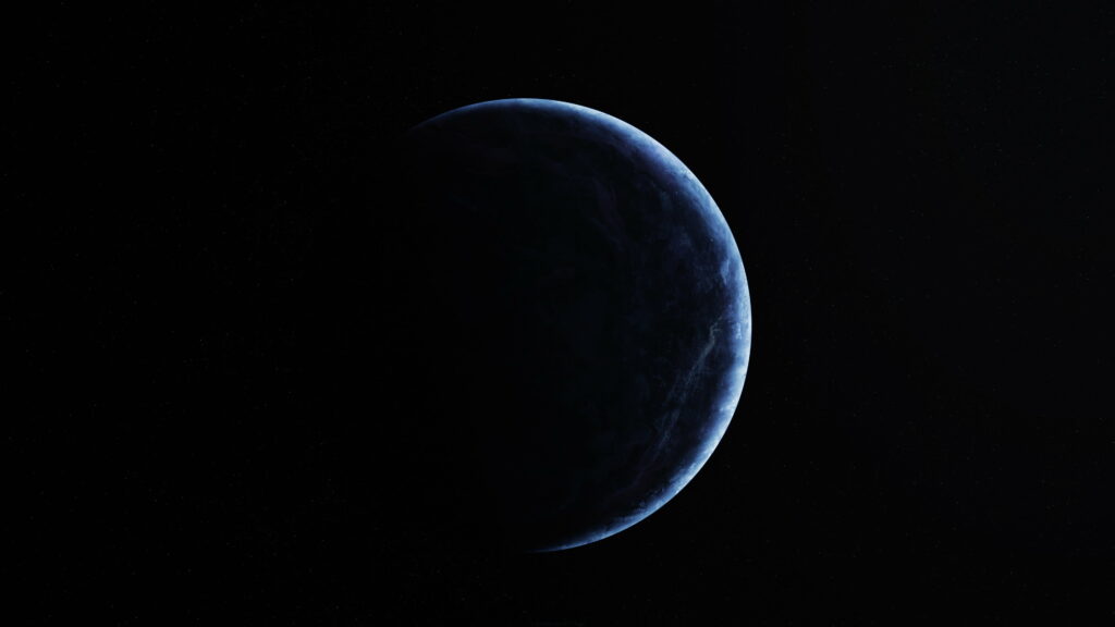 Aquatic Dream in the Digital Universe: HD Artwork of Earth, the Mesmerizing Blue Dot Wallpaper