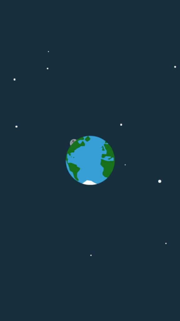 Minimalist Cosmic Delight: Captivating Planet Earth Art Amidst Starry Serenity Wallpaper