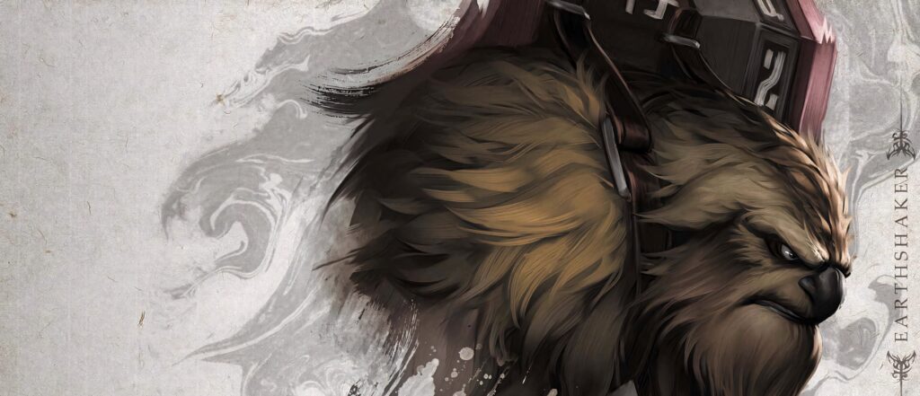 Earthshaker from Dota 2 digital art showing powerful beastly form and rugged fur wallpaper
