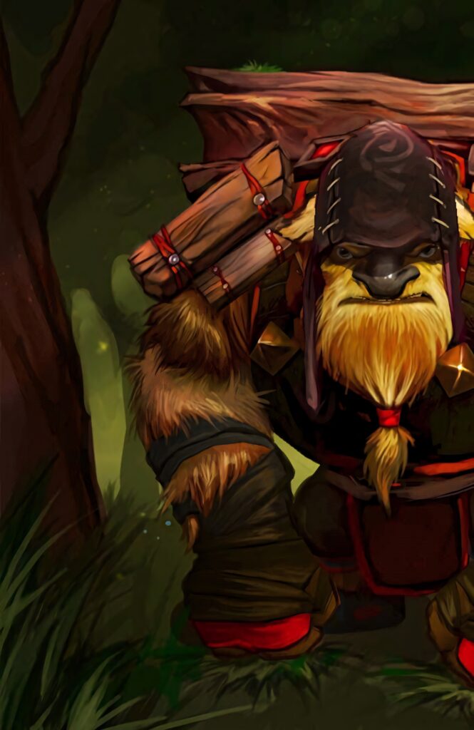 Earthshaker Dota 2 hero ready for battle on rocky battlefield with armor and totem wallpaper