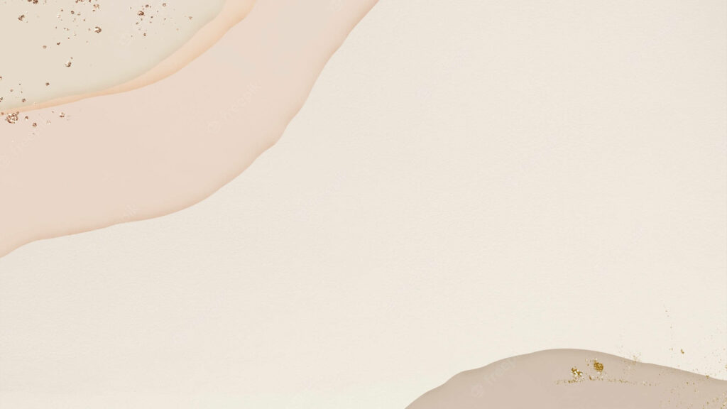 Minimalist beige wallpaper with fluid curves and subtle gold glitter for modern elegant decor
