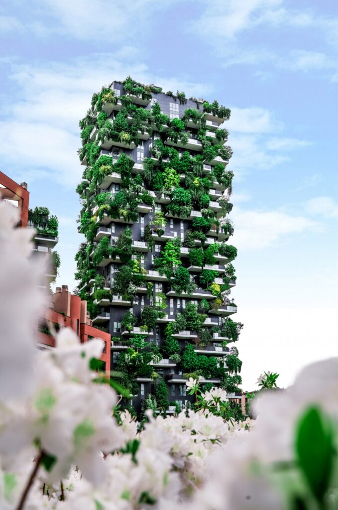 Eco-Friendly High-Rise Wallpaper: Modern Design Meets Nature