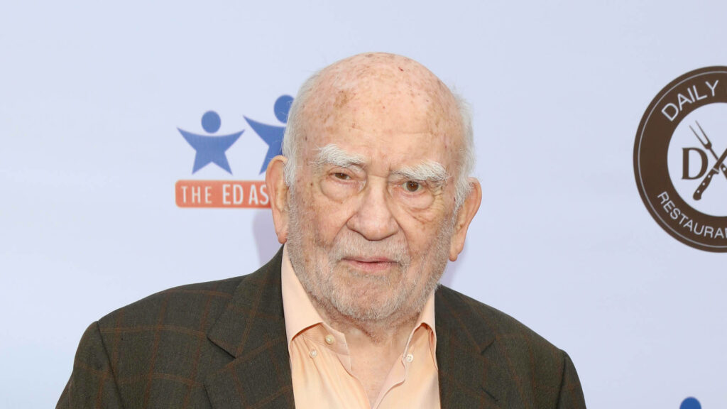 Ed Asner in formal attire against white background soft lighting classic elegant wallpaper