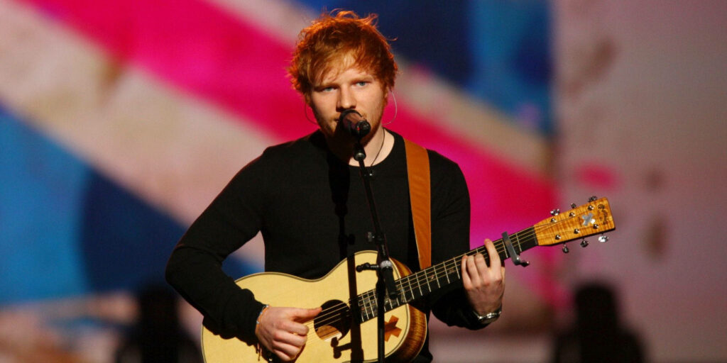 Ed Sheeran Live: Heartfelt Performance Wallpaper Background