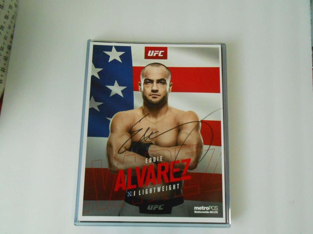 Eddie Alvarez UFC fighter intense focus arms crossed American flag MMA poster wallpaper