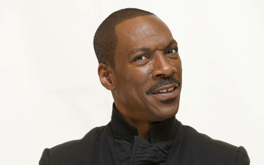 Eddie Murphy skeptical humorous expression portrait clean white background iconic face wallpaper