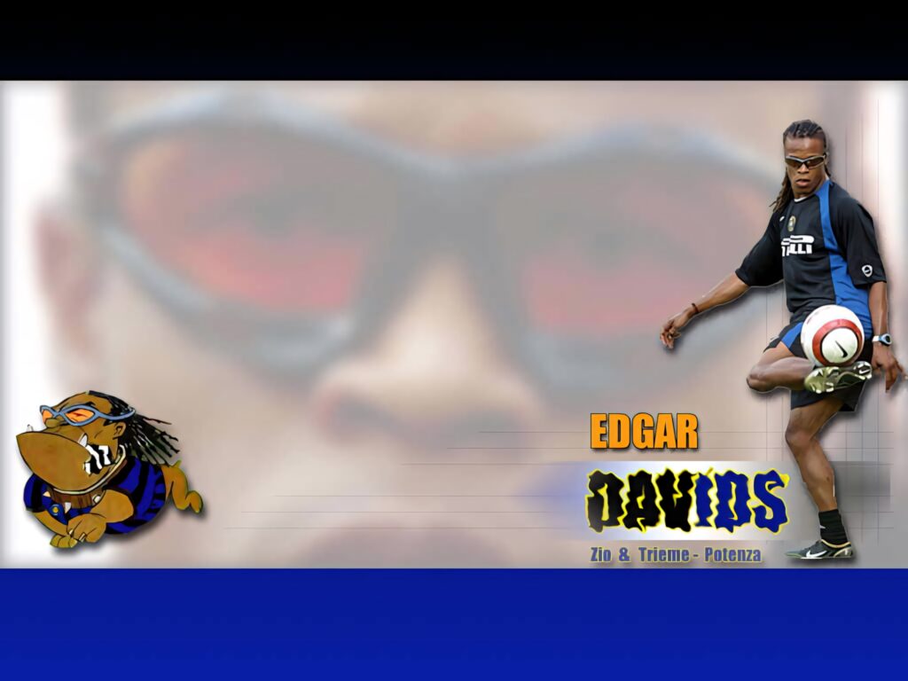 Edgar Davids footballer cartoon wallpaper with braided hair sunglasses graffiti vibrant colors