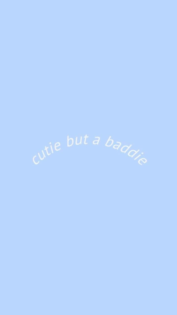 Pale Purple Perfection: A Stylish iPhone Baddie Background with 'Cutie But a Baddie' in White Texts Wallpaper