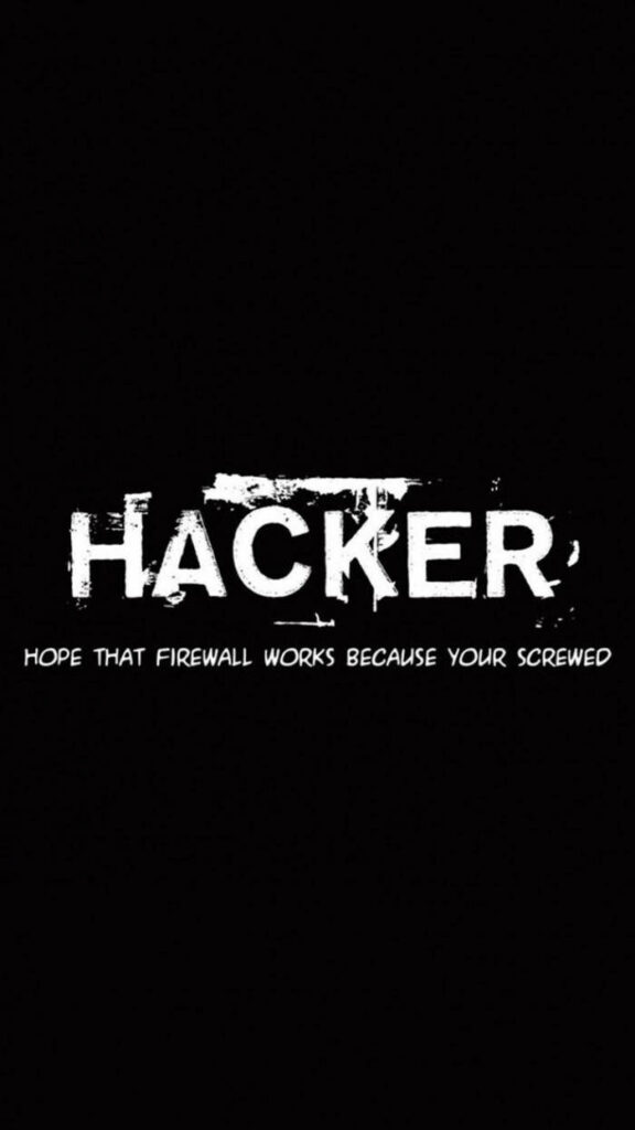 Edgy Hacker Wallpaper - Bold Distressed Design & Playful Warning