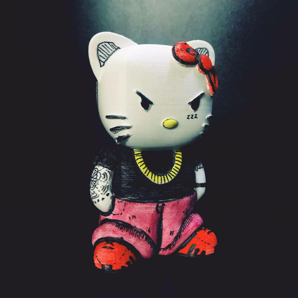 Edgy Hello Kitty-Inspired Wallpaper: Stylish Character with Attitude