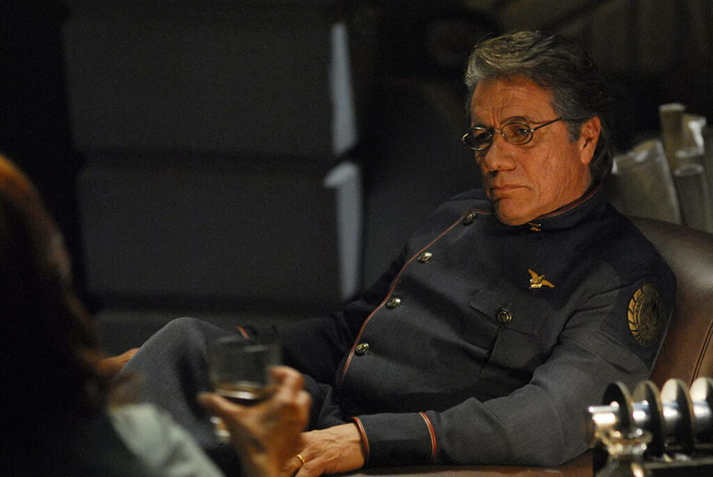 Edward James Olmos in military uniform with insignia dramatic lighting serious expression wallpaper